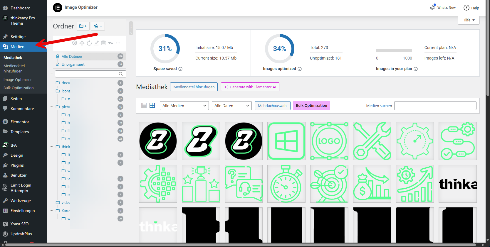 wordpress medienverwaltung